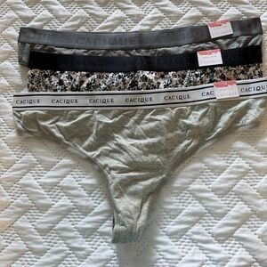 Cacique Gray, Black, and Floral Panties Set